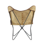 White, Gray, Brown, Light Brown or Brown Beige Leather Handmade Butterfly Chair with Black Stand