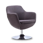 Manhattan Comfort Caisson Polished Chrome Faux Leather Swivel Accent Chair
