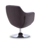 Manhattan Comfort Caisson Polished Chrome Faux Leather Swivel Accent Chair