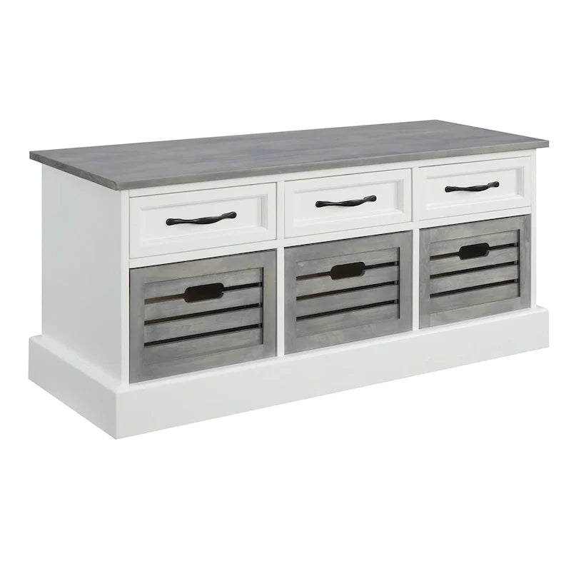 Paola Traditional Wood Cabinet with Baskets