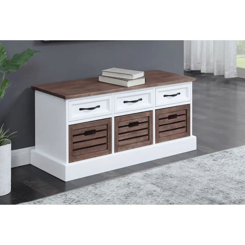 Paola Traditional Wood Cabinet with Baskets