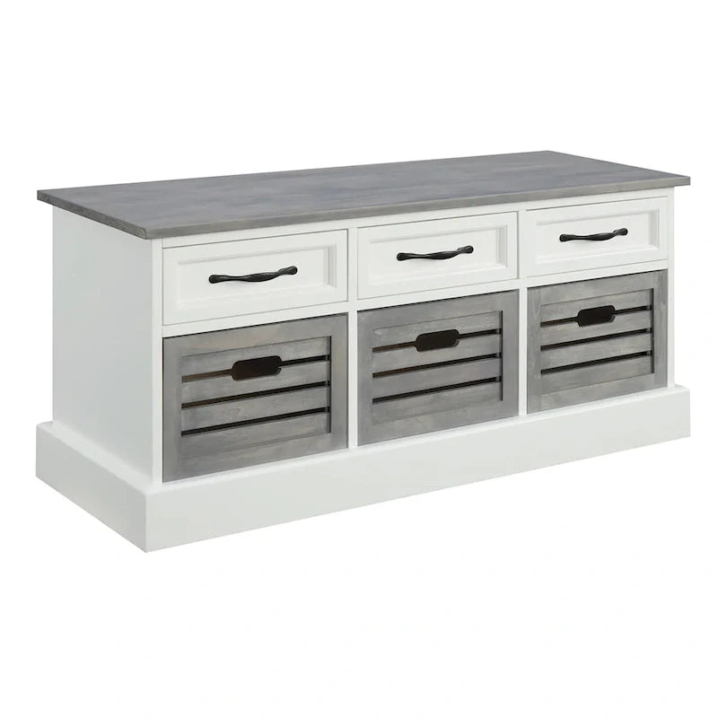 Paola Traditional Wood Cabinet with Baskets