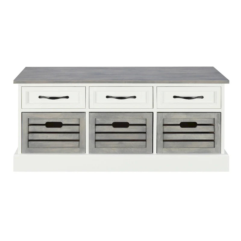 Paola Traditional Wood Cabinet with Baskets
