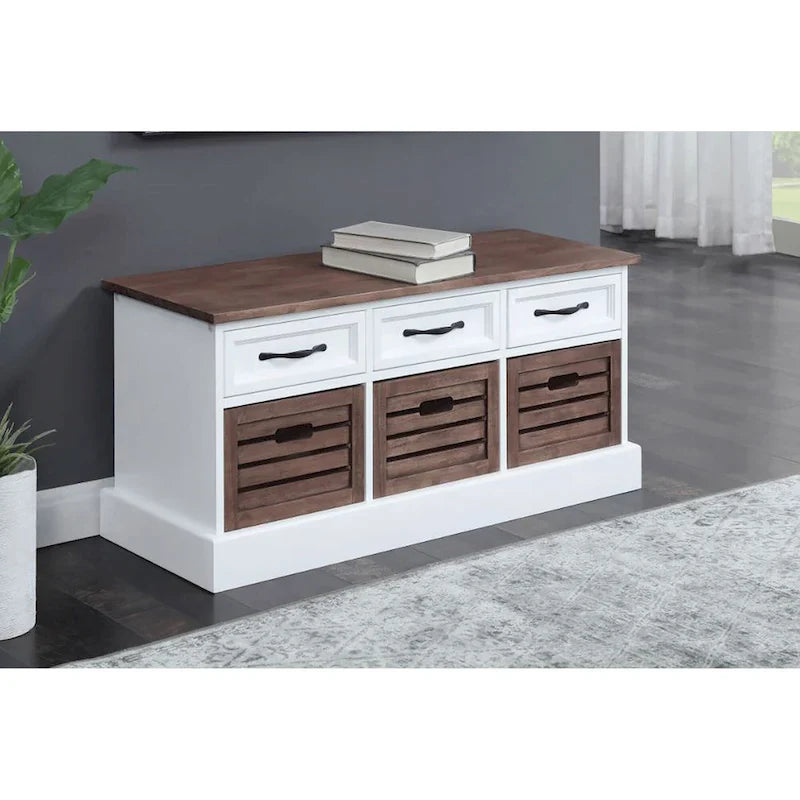 Paola Traditional Wood Cabinet with Baskets