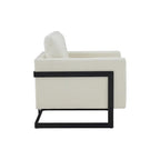 Modrest Prince Contemporary Cream & Black Fabric Accent Chair