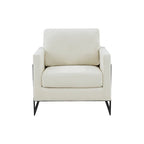 Modrest Prince Contemporary Cream & Black Fabric Accent Chair