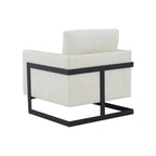 Modrest Prince Contemporary Cream & Black Fabric Accent Chair