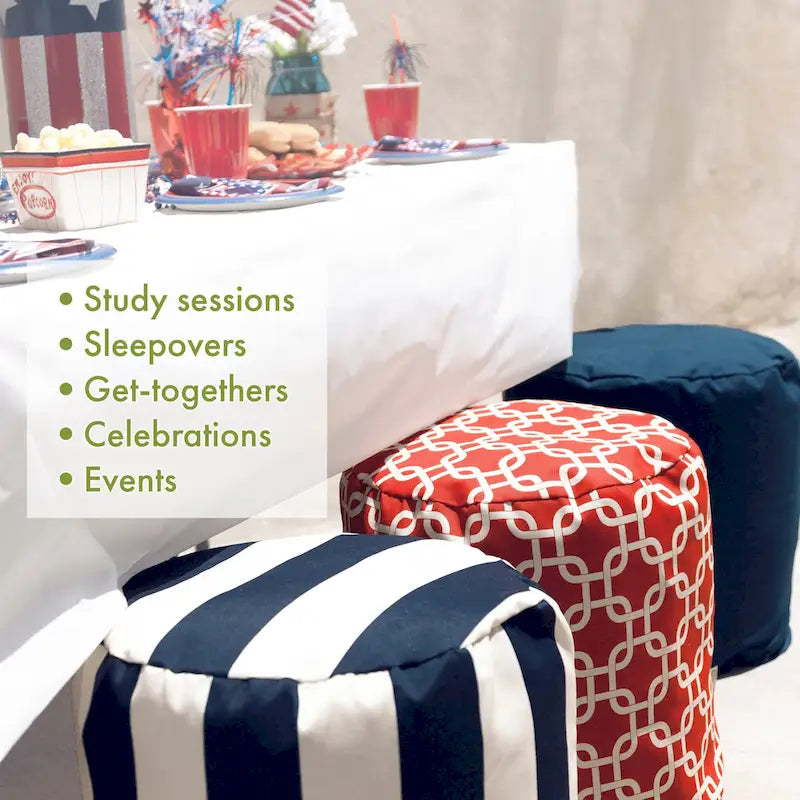 Majestic Home Goods Villa Collection Indoor Ottoman Pouf 16 L x 16 W x 17 H