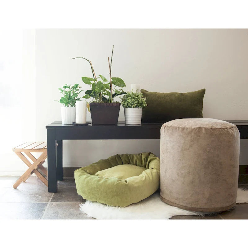 Majestic Home Goods Villa Collection Indoor Ottoman Pouf 16 L x 16 W x 17 H