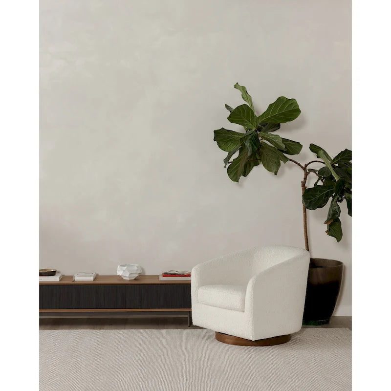 Aurelle Home Modern Upholsted Swivel Barrel Chair