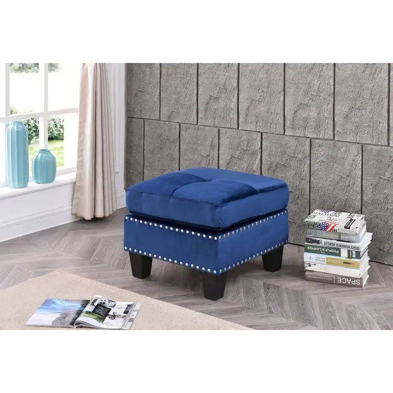 Copper Grove Meharrize Tufted Velvet Ottoman