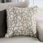 Bule Transitional Light Grey Fabric Upholstered Nailhead Trim Sofa with Pillows by Furniture of America