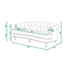 La Rosa 84 Mid-Century Modern Velvet Upholstered Chesterfield Tufted Sofa