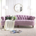 La Rosa 84 Mid-Century Modern Velvet Upholstered Chesterfield Tufted Sofa