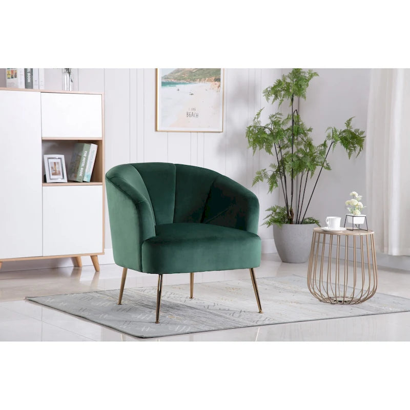 Porthos Home Skye Tufted Velvet Chrome Leg Accent Chair