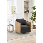 Swivel Barrel Chair, Comfy Round Accent Sofa Chair for Living Room, 360 Degree Swivel Barrel Club Chair, Leisure Arm Chair