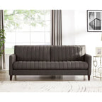 Hydeline Ennis Top Grain Leather Sofa Couch with Feather, Memory Foam and Springs