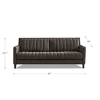 Hydeline Ennis Top Grain Leather Sofa Couch with Feather, Memory Foam and Springs