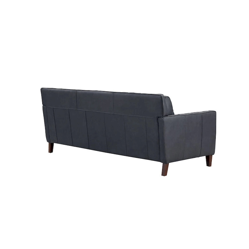 Hydeline Ennis Top Grain Leather Sofa Couch with Feather, Memory Foam and Springs