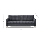 Hydeline Ennis Top Grain Leather Sofa Couch with Feather, Memory Foam and Springs