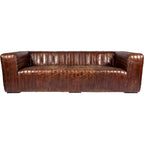 Aurelle Home Caolo Modern Channel-Stitched Leather Sofa
