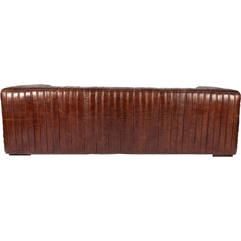 Aurelle Home Caolo Modern Channel-Stitched Leather Sofa