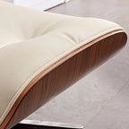 Mid-century Modern Lounger Real Leather Arm Chair and Ottoman Set