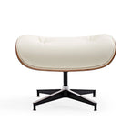 Mid-century Modern Lounger Real Leather Arm Chair and Ottoman Set