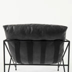 Leonidas Black Faux Leather w/Black Metal Frame Accent Chair