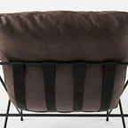 Leonidas Black Faux Leather w/Black Metal Frame Accent Chair