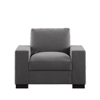 Ashton Grey Fabric Double Sided Down-Feather Filled Chair by iNSPIRE Q Artisan