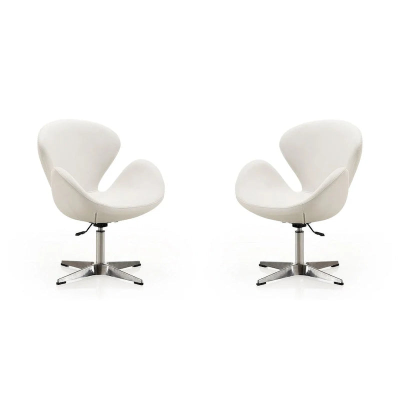 Manhattan Comfort Chrome Adjustable Swivel Chair (Set of 2)