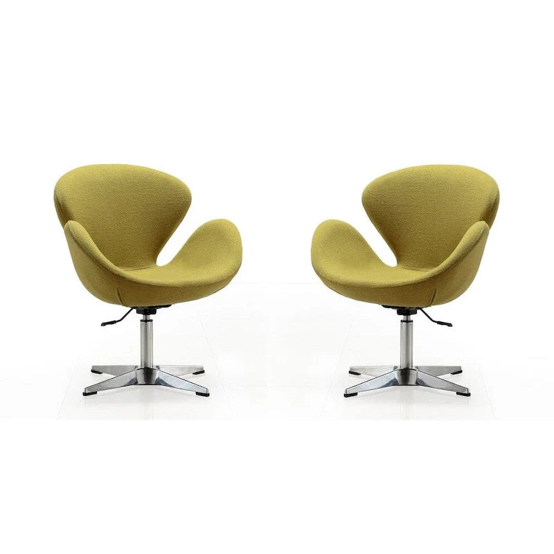 Manhattan Comfort Chrome Adjustable Swivel Chair (Set of 2)