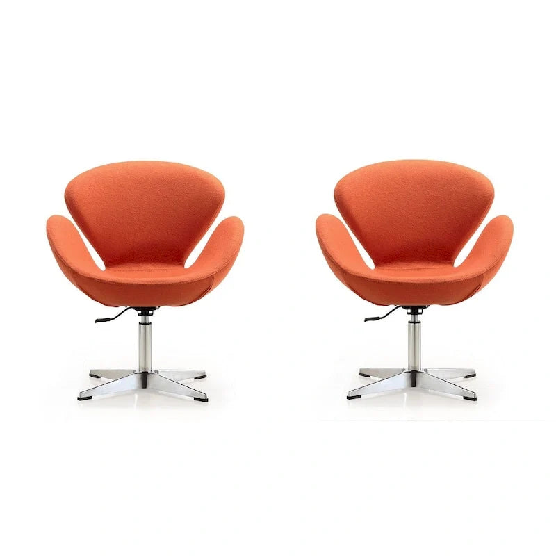 Manhattan Comfort Chrome Adjustable Swivel Chair (Set of 2)