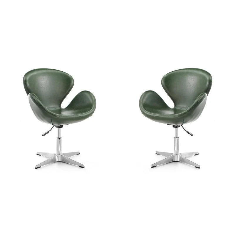 Manhattan Comfort Chrome Adjustable Swivel Chair (Set of 2)