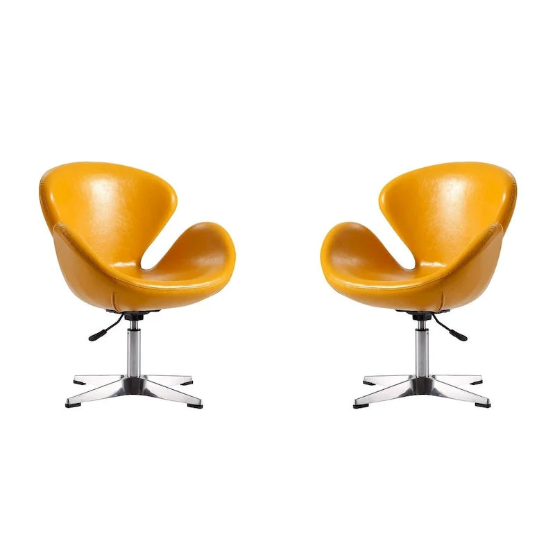 Manhattan Comfort Chrome Adjustable Swivel Chair (Set of 2)
