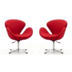 Manhattan Comfort Chrome Adjustable Swivel Chair (Set of 2)