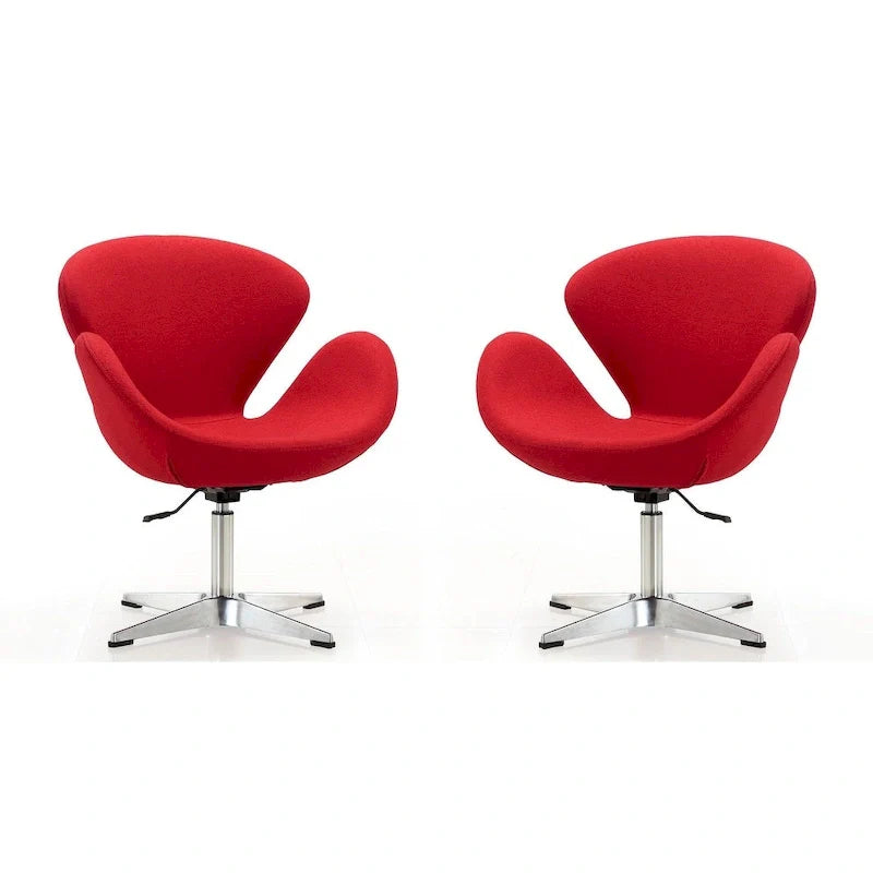 Manhattan Comfort Chrome Adjustable Swivel Chair (Set of 2)