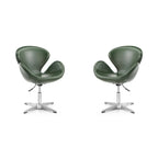 Manhattan Comfort Chrome Adjustable Swivel Chair (Set of 2)