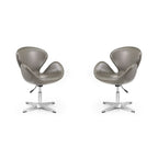 Manhattan Comfort Chrome Adjustable Swivel Chair (Set of 2)