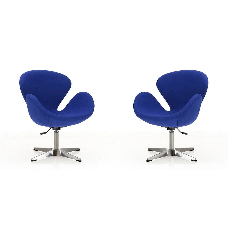 Manhattan Comfort Chrome Adjustable Swivel Chair (Set of 2)