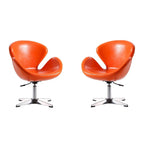 Manhattan Comfort Chrome Adjustable Swivel Chair (Set of 2)