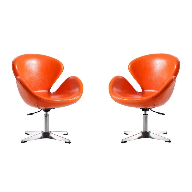 Manhattan Comfort Chrome Adjustable Swivel Chair (Set of 2)