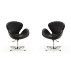 Manhattan Comfort Chrome Adjustable Swivel Chair (Set of 2)