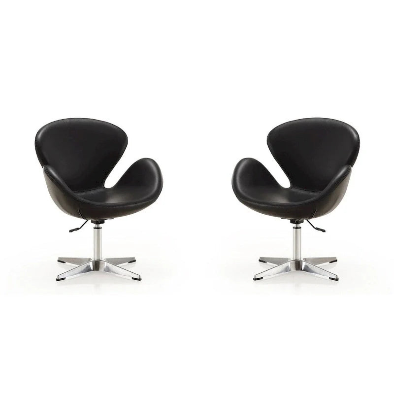Manhattan Comfort Chrome Adjustable Swivel Chair (Set of 2)