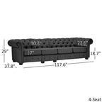 Knightsbridge Grey Extra Long Chesterfield Sofa by iNSPIRE Q Artisan