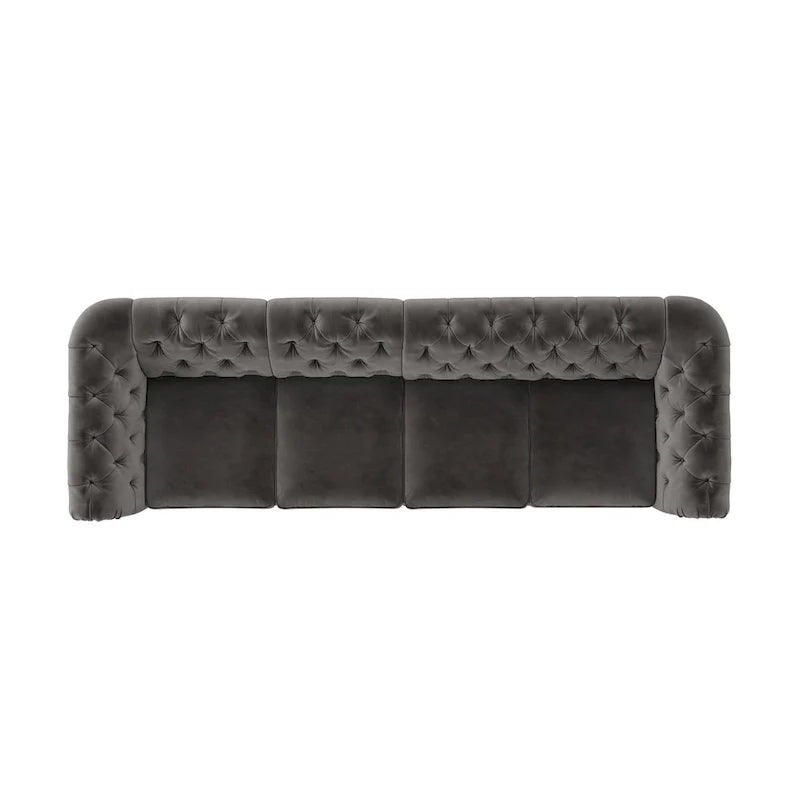Knightsbridge Grey Extra Long Chesterfield Sofa by iNSPIRE Q Artisan