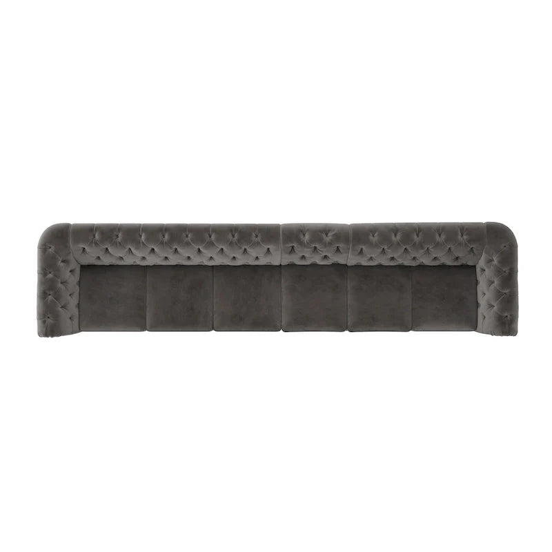Knightsbridge Grey Extra Long Chesterfield Sofa by iNSPIRE Q Artisan