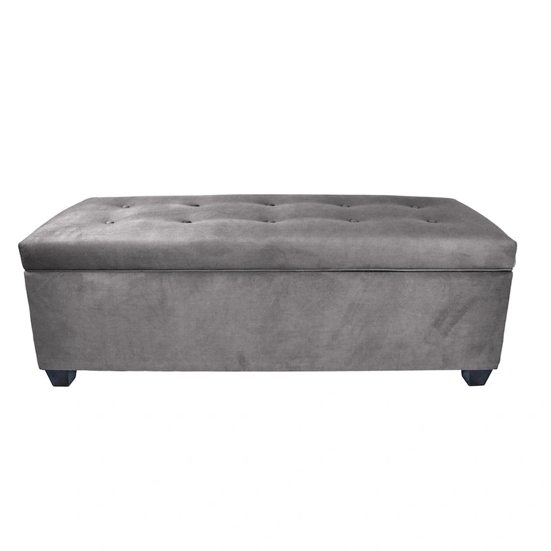 Sole Secret Obsession Button-tufted Linen Storage Bench