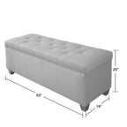 Sole Secret Obsession Button-tufted Linen Storage Bench